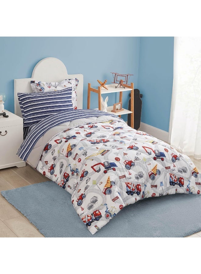 PPOLCA Kids Twin Bedding Comforter Set for Boys White - Image 2
